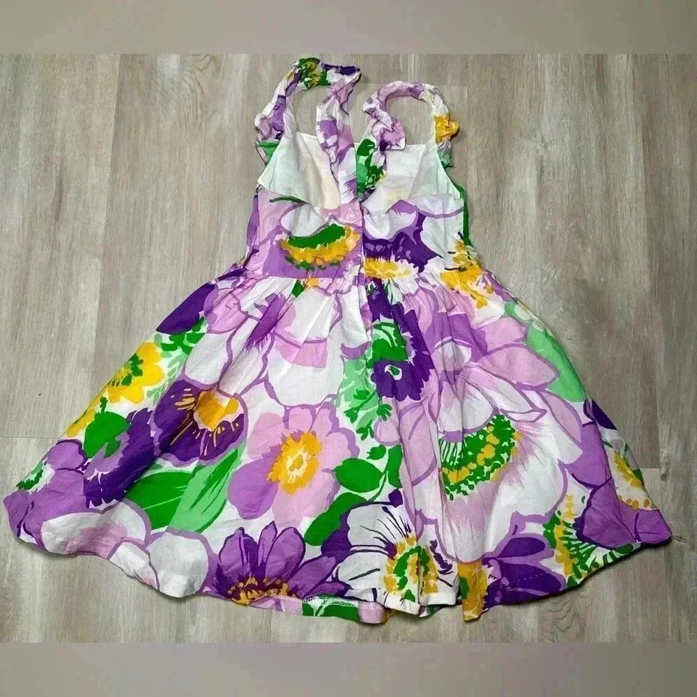 Kids Floral Ruffle Dress Girls Summer Vacation Party Outfit Toddler Child sz 3T - Picture 5 of 6